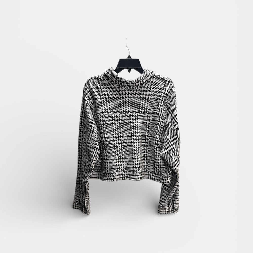 NWT Torrid Dressy Trucker Plaid Jacket Black White 3 3X Houndstooth Button Crop - Picture 3 of 7